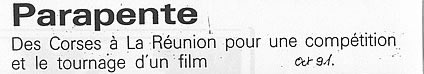 Parapente : des Corses  la Runion pur une comption et le tournage d'un film