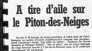 A tire d'aile sur le Piton des Neiges